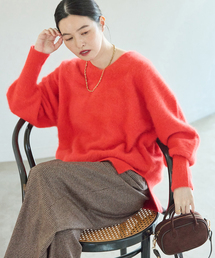 《一部WEB限定カラー/追加》FOX CASHMERE Vネックプルオーバー