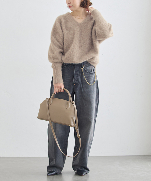 journal standard L'essage(ジャーナルスタンダードレサージュ)の「《一部WEB限定カラー/追加》FOX CASHMERE Vネックプルオーバー(ニット/セーター・レディース・レッド/ベージュ/オリーブ/ネイビー/ピンク系その他・FREE)」の14枚目の写真