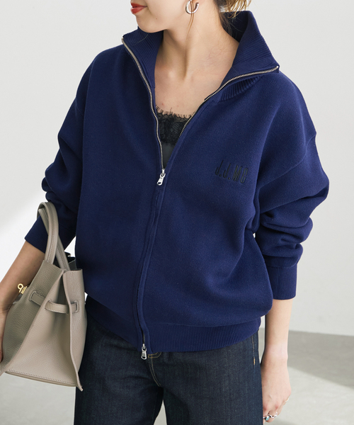 jj mercer（ジェイジェイマーサー）の「《別注 / 》J.J.mercer for SS DRIVERS KNIT（ニット/セーター・レディース・グレー/ネイビー・FREE）」の2枚目の写真