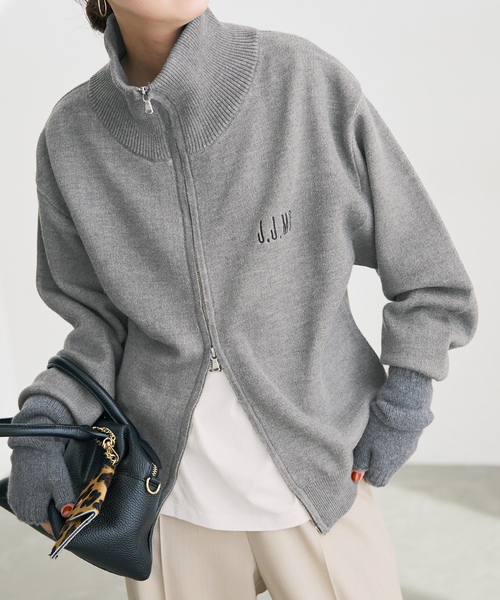 jj mercer（ジェイジェイマーサー）の「《別注 / 》J.J.mercer for SS DRIVERS KNIT（ニット/セーター・レディース・グレー/ネイビー・FREE）」の8枚目の写真
