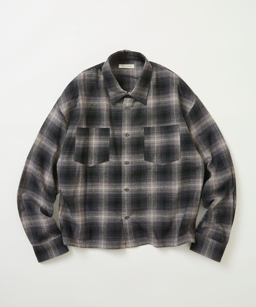 FREAK'S STORE(フリークスストア)の「限定展開 オンブレ クロップド チェックシャツ(シャツ/ブラウス・メンズ・ブラック/ホワイト/ブラウン/ブルー・LARGE/MEDIUM/SMALL)」の5枚目の写真