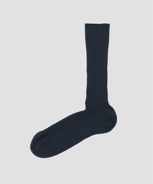 MARGARET HOWELL（マーガレットハウエル）の「FINE MERINO FULL RIB SOCK（ソックス/靴下・メンズ・ダークブルー/ブラック/マスタード・FREE）」の2枚目の写真