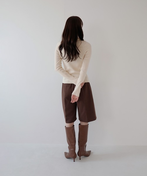 AMUU. PRECIEUSE(アムープレシューズ)の「ハイネックジップニットプルオーバー(ニット/セーター・レディース・ピンク/ブラウン/アイボリー/チャコールグレー/ボルドー・FREE)」の11枚目の写真