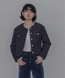 ダイヤキルト バックフリル中綿ジャケット