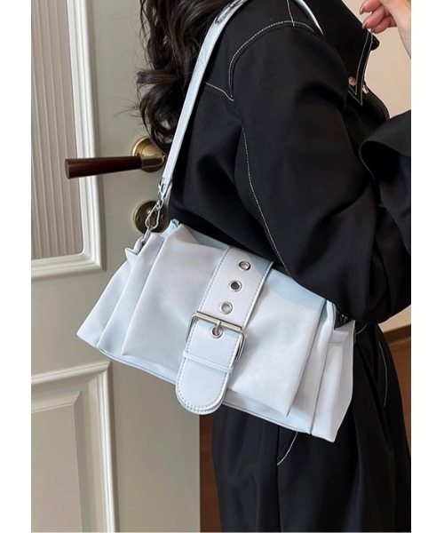SALTMINT(ソルトミント)の「ビッグバックルギャザーショルダーバッグ(ショルダーバッグ・レディース・ブルー/アイボリー/ピンク/ブラック・FREE)」の10枚目の写真