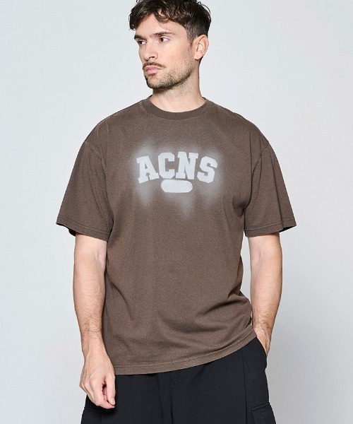 ACANTHUS(アカンサス)の「mt10678- Vintage Wash Bleeding Logo Tee カレッジロゴTシャツ(CT2706)(Tシャツ/カットソー・メンズ・チャコール/ブラック/ホワイト・XL/L/M/S)」の3枚目の写真