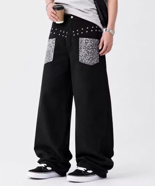 DOUBLE STEAL(ダブルスティール)の「DSヒョウ柄ポケットワイドパンツ(その他パンツ・メンズ・アイボリー/ブラック・X-LARGE/LARGE/MEDIUM/SMALL)」の1枚目の写真