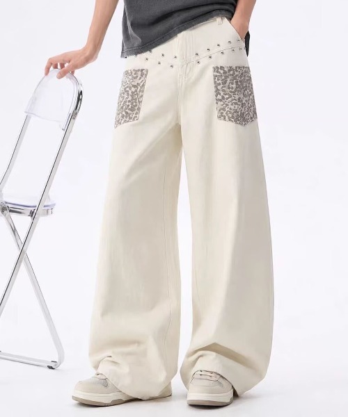 DOUBLE STEAL(ダブルスティール)の「DSヒョウ柄ポケットワイドパンツ(その他パンツ・メンズ・アイボリー/ブラック・X-LARGE/LARGE/MEDIUM/SMALL)」の3枚目の写真