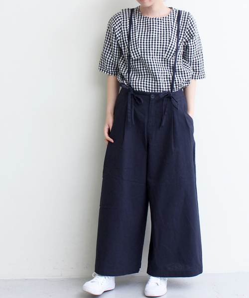 maison de plage（メゾンドプラージュ）の「MDP コットン/リネン　たっぷり吊りパンツ（その他パンツ・レディース・ベージュ/ネイビー・FREE）」の15枚目の写真