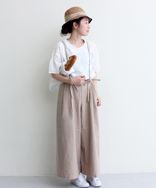 maison de plage（メゾンドプラージュ）の「MDP コットン/リネン　たっぷり吊りパンツ（その他パンツ・レディース・ベージュ/ネイビー・FREE）」の8枚目の写真