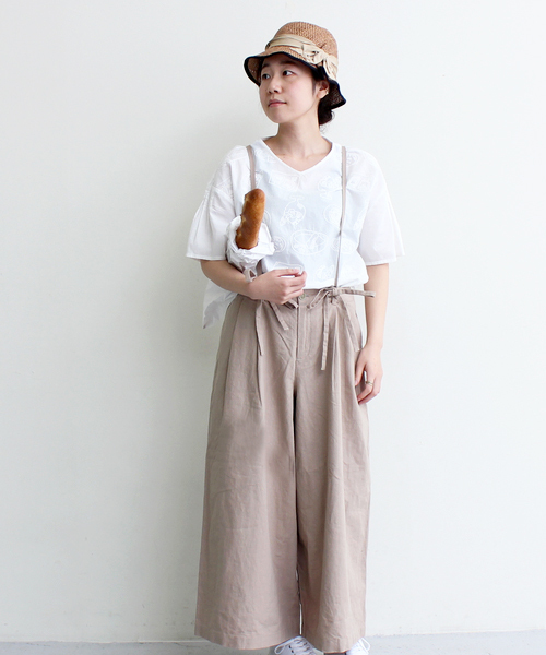 maison de plage（メゾンドプラージュ）の「MDP コットン/リネン　たっぷり吊りパンツ（その他パンツ・レディース・ベージュ/ネイビー・FREE）」の9枚目の写真