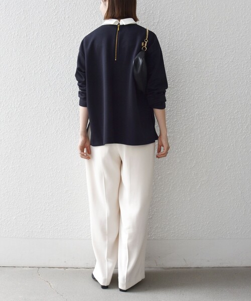 SHIPS any（シップス エニィ）の「〈洗濯機可能〉バイカラー ロング スリーブ プルオーバー（Tシャツ/カットソー・レディース・ライトグレー/ネイビー/ナチュラル・ONE SIZE）」の18枚目の写真