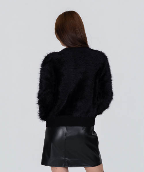 PHOS333(フォースサンサンサン)の「Wショートヘアリーカーディガン/ブラック(カーディガン/ボレロ・レディース・その他・LARGE)」の4枚目の写真