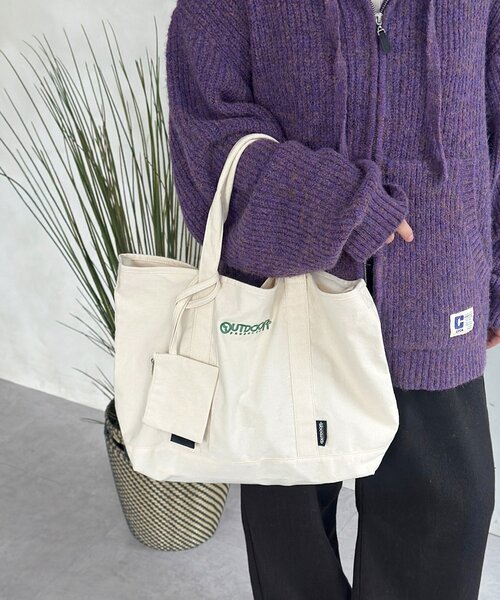 OUTDOOR PRODUCTS(アウトドアプロダクツ)の「【OUTDOOR PRODUCTS】ミニポーチ付トート(トートバッグ・メンズ・アイボリー/ネイビー/ブラウン・FREE)」の5枚目の写真