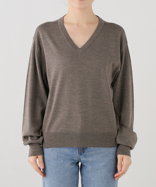 FRAMeWORK(フレームワーク)の「JOHN SMEDLEY/ジョンスメドレー ROSANNE 24G VPO(ニット/セーター・レディース・モカ/ブラウン系その他/ネイビー・FREE)」の2枚目の写真
