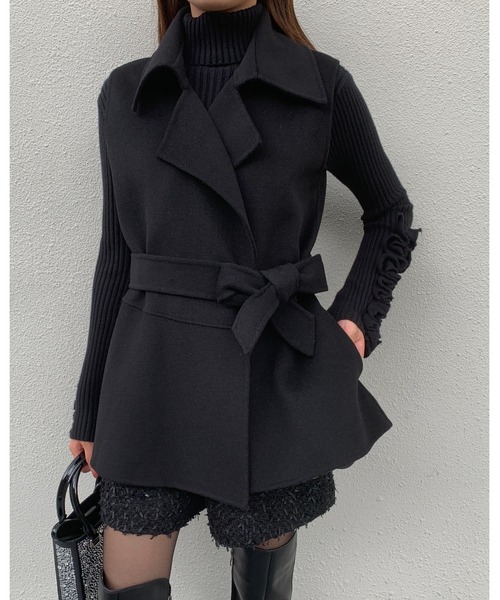 BIRTHDAY BASH（バースデイバッシュ）の「ALETTA 3WAY CAPE COAT（アレッタ3WAYケープコート）（ポンチョ・レディース・ベージュ/ブラック・FREE）」の20枚目の写真