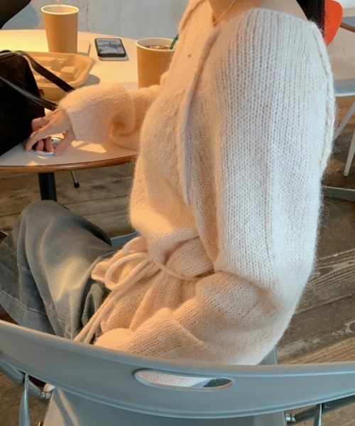 FLINEA(フリネア)の「リボンセーター(ニット/セーター・レディース・オフホワイト/ピンク・FREE)」の13枚目の写真