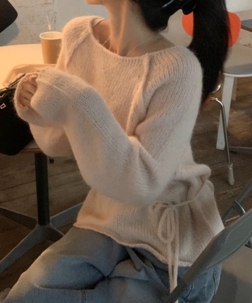 FLINEA(フリネア)の「リボンセーター(ニット/セーター・レディース・オフホワイト/ピンク・FREE)」の15枚目の写真