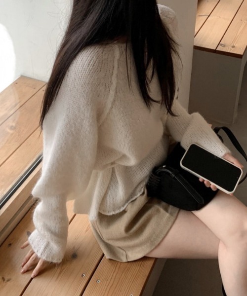 FLINEA(フリネア)の「リボンセーター(ニット/セーター・レディース・オフホワイト/ピンク・FREE)」の9枚目の写真