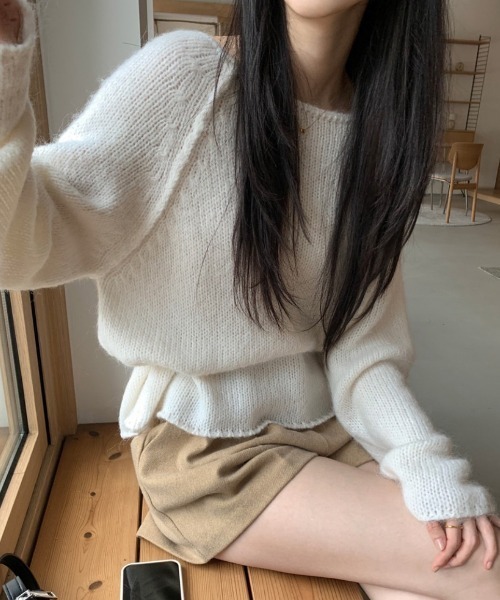FLINEA(フリネア)の「リボンセーター(ニット/セーター・レディース・オフホワイト/ピンク・FREE)」の8枚目の写真