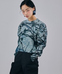 PRINT RIB PUFF SLEEVE C/S