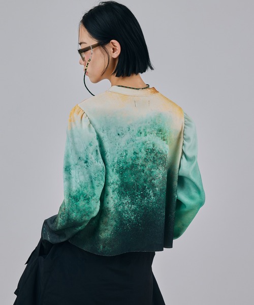 NON TOKYO（ノントーキョー）の「PRINT RIB PUFF SLEEVE C/S（Tシャツ/カットソー・レディース・ブルー系/グリーン系・FREE）」の5枚目の写真