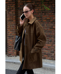 ATELIER EDITION ビーガンスエード シングル ハーフジャケット_KHAKI BEIGE(WCB6OT07)