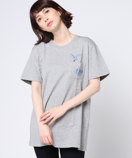 Ne-net（ネネット）の「いぬねことり T（Tシャツ/カットソー・メンズ・オフホワイト/グレー/その他4・03）」の2枚目の写真