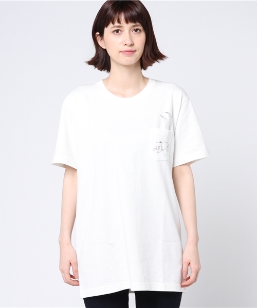 Ne-net（ネネット）の「いぬねことり T（Tシャツ/カットソー・メンズ・オフホワイト/グレー/その他4・03）」の4枚目の写真