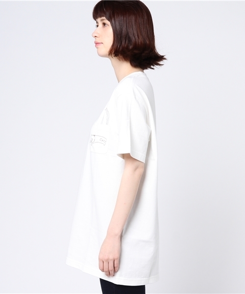 Ne-net（ネネット）の「いぬねことり T（Tシャツ/カットソー・メンズ・オフホワイト/グレー/その他4・03）」の5枚目の写真