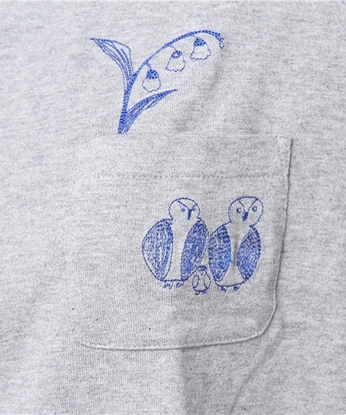 Ne-net（ネネット）の「いぬねことり T（Tシャツ/カットソー・メンズ・オフホワイト/グレー/その他4・03）」の13枚目の写真