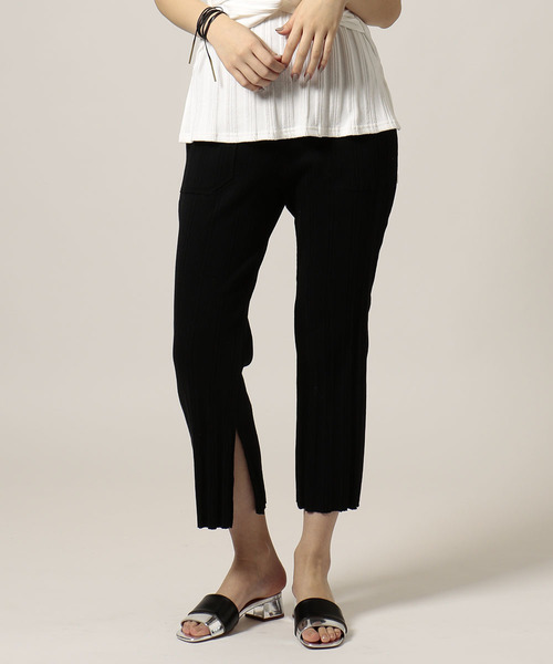 NINE(ナイン)の「ランダムリブパンツ (その他パンツ・レディース・ピンク/レッド/オフホワイト/ブラック・FREE)」の2枚目の写真