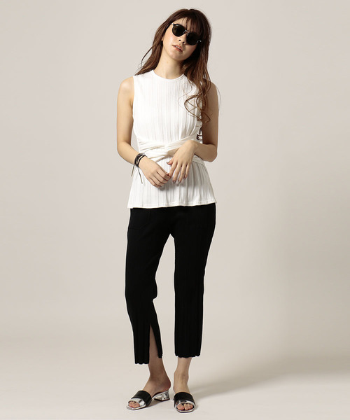 NINE(ナイン)の「ランダムリブパンツ (その他パンツ・レディース・ピンク/レッド/オフホワイト/ブラック・FREE)」の9枚目の写真