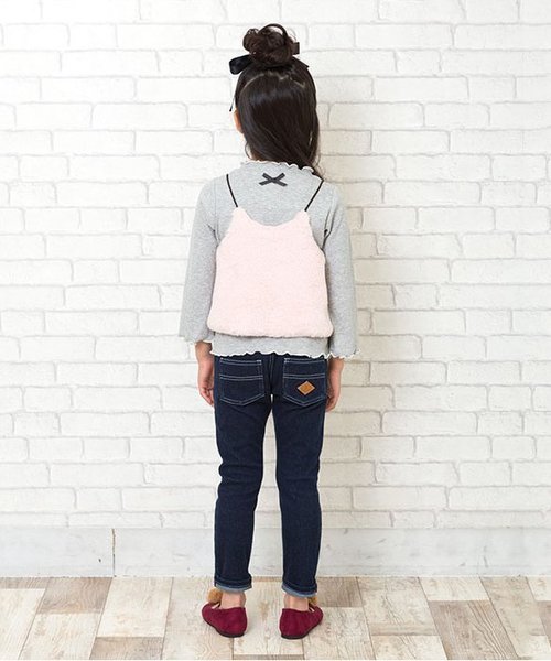 apres les cours（アプレレクール）の「ファービスチェ付き長袖Tシャツ（Tシャツ/カットソー・キッズ・ピンク/オフホワイト・100/120/110/90/130/140/80）」の6枚目の写真