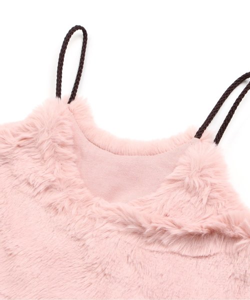 apres les cours（アプレレクール）の「ファービスチェ付き長袖Tシャツ（Tシャツ/カットソー・キッズ・ピンク/オフホワイト・100/120/110/90/130/140/80）」の9枚目の写真