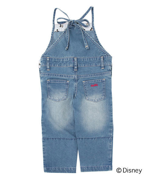 X-girl Stages（エックスガールステージス）の「MICKEY SALOPETTE (12M～3T)（デニムパンツ・キッズ・インディゴブルー/ライトブルー・12M/2T/3T）」の4枚目の写真