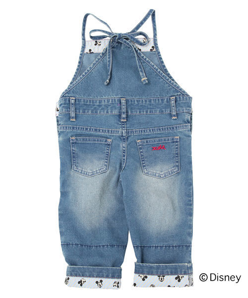 X-girl Stages（エックスガールステージス）の「MICKEY SALOPETTE (12M～3T)（デニムパンツ・キッズ・インディゴブルー/ライトブルー・12M/2T/3T）」の5枚目の写真