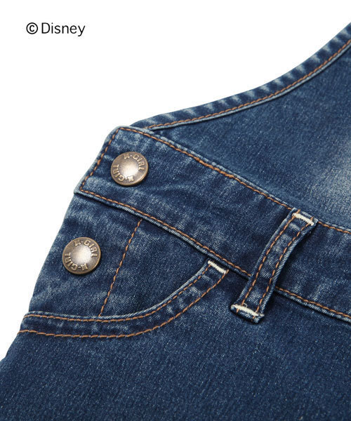 X-girl Stages（エックスガールステージス）の「MICKEY SALOPETTE (12M～3T)（デニムパンツ・キッズ・インディゴブルー/ライトブルー・12M/2T/3T）」の9枚目の写真