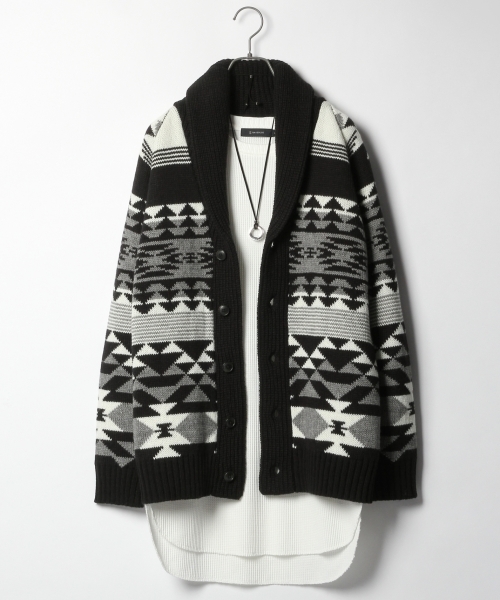 RAGEBLUE(レイジブルー)の「ショールニットカーデ/779979(カーディガン/ボレロ・メンズ・ネイビー/ワインレッド/ブラック系その他・SMALL/MEDIUM/LARGE)」の2枚目の写真