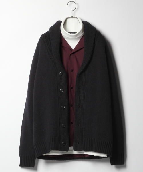 RAGEBLUE(レイジブルー)の「ショールニットカーデ/779979(カーディガン/ボレロ・メンズ・ネイビー/ワインレッド/ブラック系その他・SMALL/MEDIUM/LARGE)」の1枚目の写真