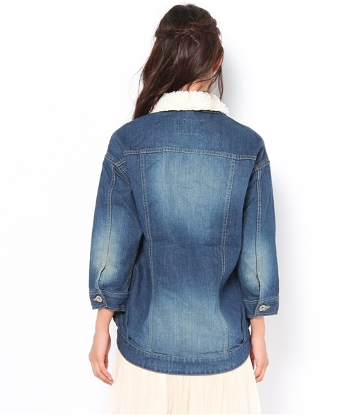 Another Edition（アナザーエディション）の「AE BOA BIG G-JK（デニムジャケット・レディース・ネイビー/コバルトブルー・SMALL/MEDIUM）」の4枚目の写真