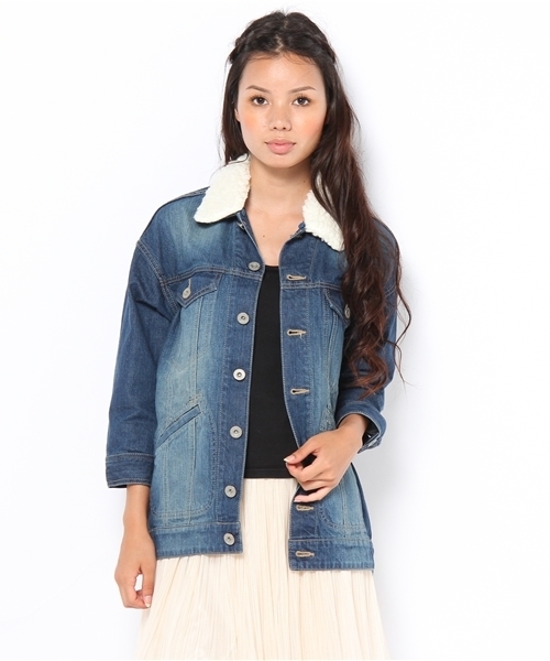 Another Edition（アナザーエディション）の「AE BOA BIG G-JK（デニムジャケット・レディース・ネイビー/コバルトブルー・SMALL/MEDIUM）」の5枚目の写真