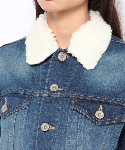 Another Edition（アナザーエディション）の「AE BOA BIG G-JK（デニムジャケット・レディース・ネイビー/コバルトブルー・SMALL/MEDIUM）」の6枚目の写真