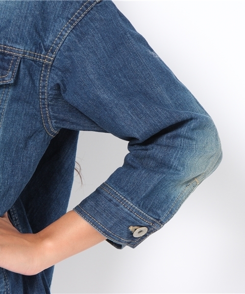 Another Edition（アナザーエディション）の「AE BOA BIG G-JK（デニムジャケット・レディース・ネイビー/コバルトブルー・SMALL/MEDIUM）」の7枚目の写真