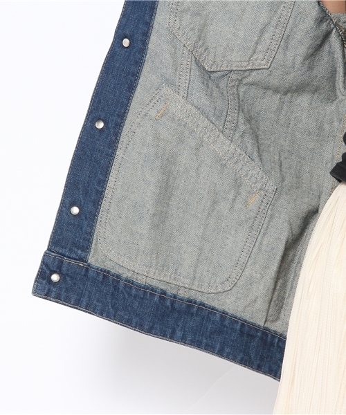Another Edition（アナザーエディション）の「AE BOA BIG G-JK（デニムジャケット・レディース・ネイビー/コバルトブルー・SMALL/MEDIUM）」の10枚目の写真