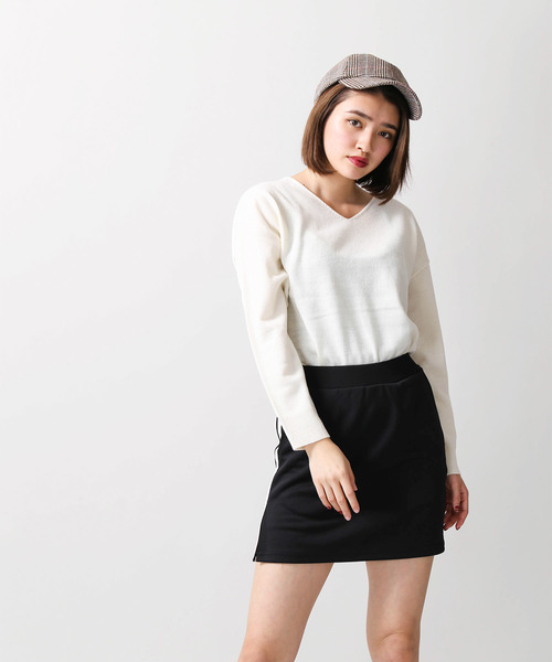 WEGO（ウィゴー）の「WEGO/サイドラインスカパン（スカート・レディース・ブラック/ネイビー/レッド/ピンク/トリコロール/レッド系その他/ブラック系その他/ホワイト・FREE）」の9枚目の写真