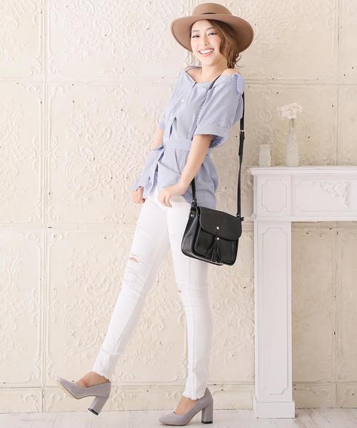 Doula Doula（ドゥーラドゥーラ）の「クラッシュストレッチデニムパンツ（デニムパンツ・レディース・ホワイト/ワンウォッシュ/ネイビー/ブラック/インディゴブルー・M/L/LL/XXS/XS/S）」の20枚目の写真