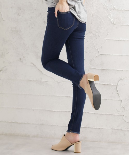 Doula Doula（ドゥーラドゥーラ）の「クラッシュストレッチデニムパンツ（デニムパンツ・レディース・ホワイト/ワンウォッシュ/ネイビー/ブラック/インディゴブルー・M/L/LL/XXS/XS/S）」の14枚目の写真