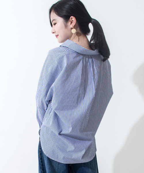 Furryrate（ファーリーレート）の「抜き衿ロングカフスシャツ		 		（シャツ/ブラウス・レディース・ストライプ/オフホワイト/チェック・FREE）」の8枚目の写真