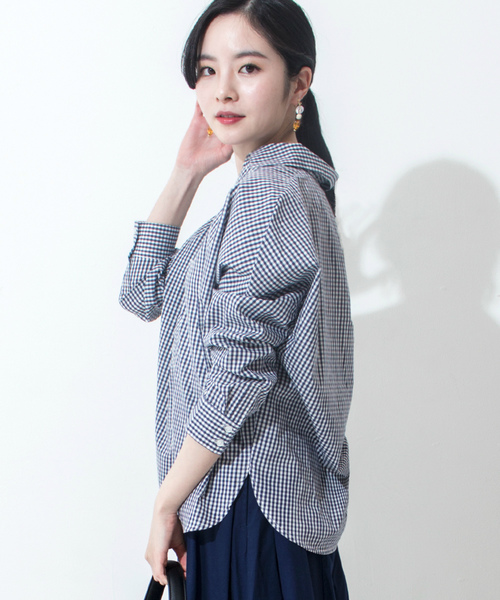 Furryrate（ファーリーレート）の「抜き衿ロングカフスシャツ		 		（シャツ/ブラウス・レディース・ストライプ/オフホワイト/チェック・FREE）」の12枚目の写真